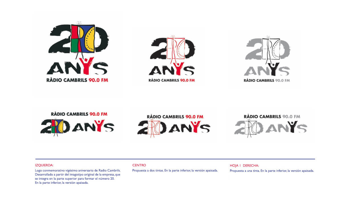 Radio Cambrils. 20 aniversario. Logotipos